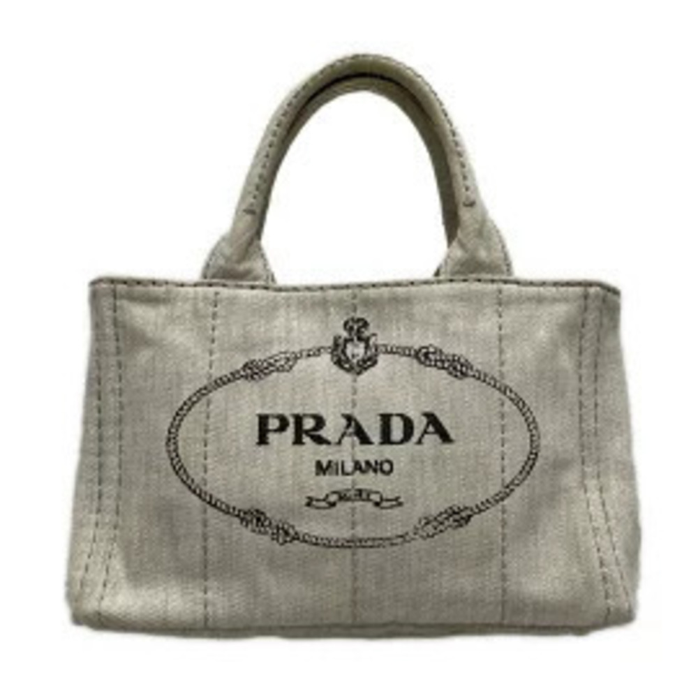 Prada CANAPA Tote Bag Gray